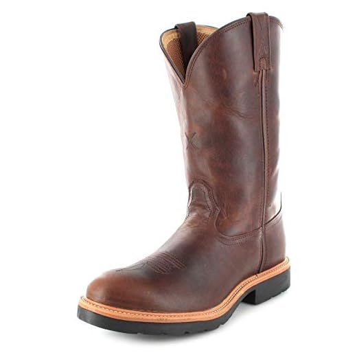 Twisted X Boots unisex cowboy stövel cowboy work pull ON läderstövel westernridstövlar brun, - Brown herr - 46 EU