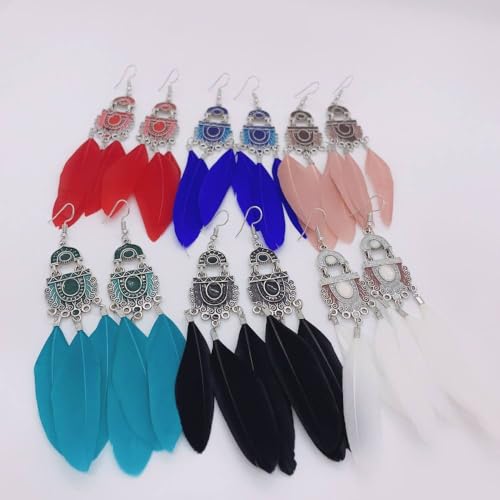 Boucles d'oreilles plume colorée légères pour sublimer un visage fatigué - 5