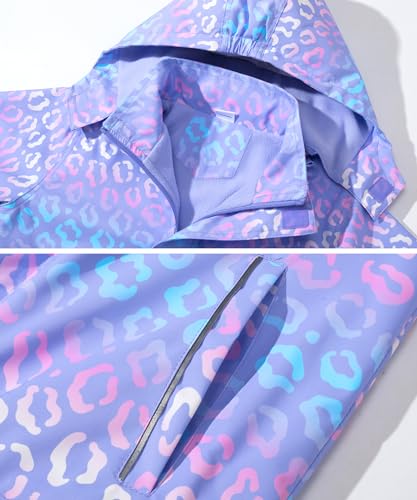 M2C Girls Outdoor Floral Fleece Lined Light Windproof Jacket with Hood4