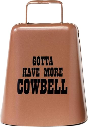 Bevin Bells "Gotta Have More Cowbell" (Medium) | Kentucky Cow Bell w/Copper Color | Made from Steel | Loud Noise Makers w/Handle | Made in CT, USA