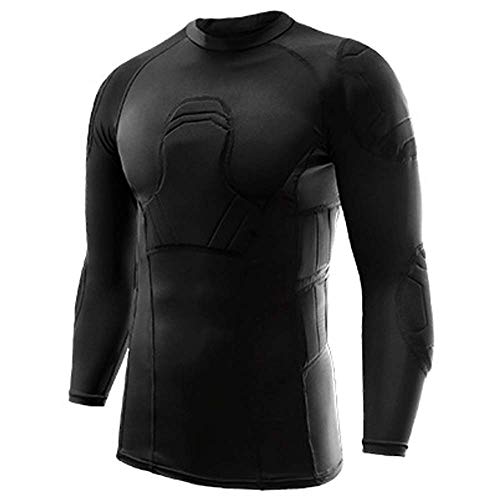 Protector de fútbol acolchado para hombre,protector seguro para el cuerpo,camisas de compresión acolchadas,traje de entrenamiento, para baloncesto,paintball,rugby,parkour,ejercicio extremo(S,Coat)