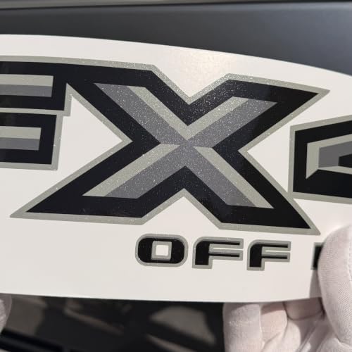 Image of GOLD HOOK FX4 Off Road Decals Compatible with Ford F-150 2015-2026 - Diamond Series - Gray Diamond Glitter - Set of 2