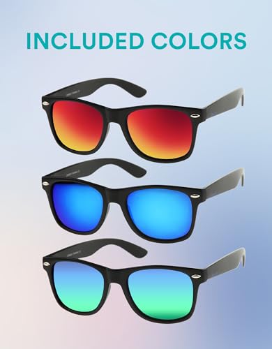zeroUV - Classic Colored Mirror Lens Square Horn Rimmed Sunglasses for Men Women2
