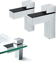 Vista 9 de AWEN Soporte ajustable de metal sólido para estante de madera/vidrio, 2 piezas (níquel cepillado)