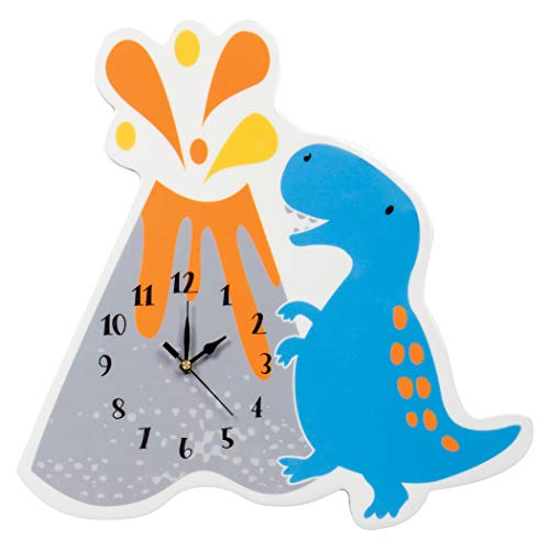 Trend Lab Dinosaur Volcano Wall Clock, Silent, Battery Operated