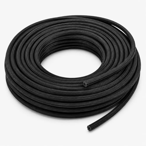 Furloroyal 100ft Window Screen Spline 0.125IN Screen Repair Spline Serrated Hollow Core PE Material for Window and Door Screen Mesh Replacement Spline for DIY Repair - Black