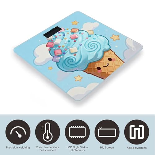 Báscula digital de baño con plataforma de vidrio templado miniatura 3