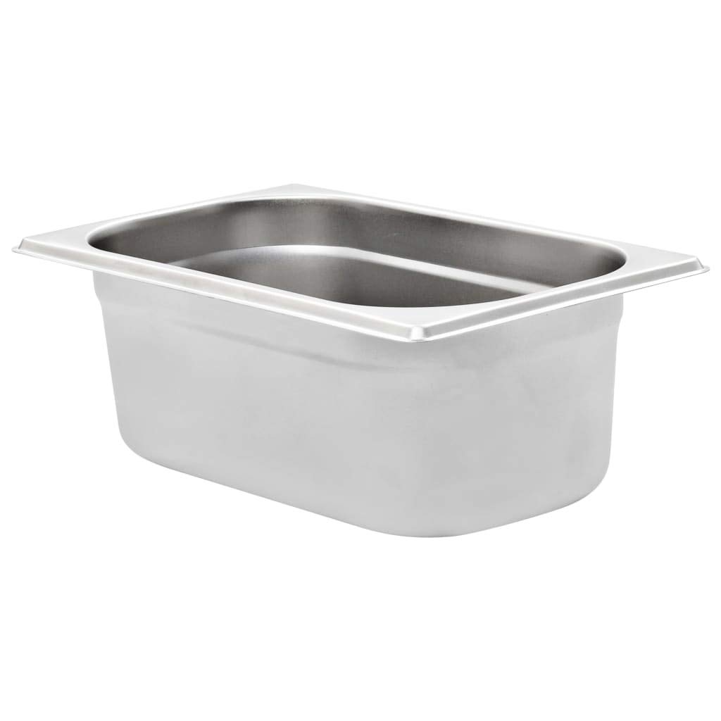 vidaXL Récipients Gastronorm 8 pcs GN 1/4 100 mm Acier inoxydable