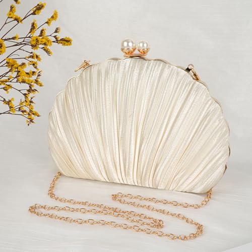 Image of Women Seashell Evening Bag Purse Mermaid Chain Strap Clutch Handbag Shoulder Bag | Seashell