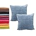 Meishida Juego de 2 Fundas de Cojín 45 x 45 cm Tejido de Chenilla Suave, Fundas Almohada con Cremallera Oculta Decorativa para Sofá y Cama (Azul, 45 x 45 cm)