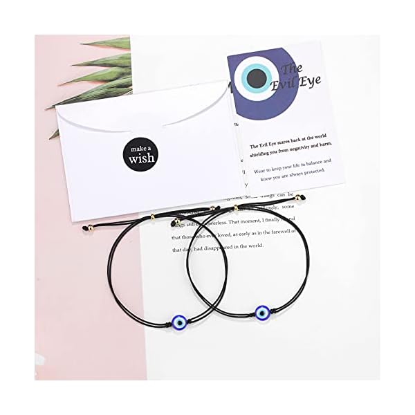 UNGENT THEM Evil Eye Anklet Bracelets for Women Nazar Kabbalah Red Protection BFF Friendship Ojo Turco Good Luck String Bracelets for Women Men Family