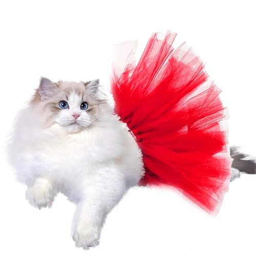 Tutu para cães,Tutu para cães | Vestido Tutu Cachorro Vermelho - Fantasia de bailarina para cães, ro