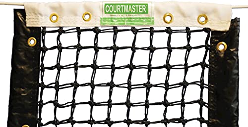 Har-Tru CourtMaster Deluxe Tennis Net - Vinyl Headband, 3.5 mm Net Body, Double Top 6 (TidyFit)