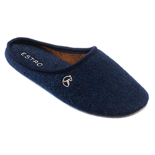 ESTRO Rex Zapatillas de Fieltro por casa la de los (41, Azuloscuro)