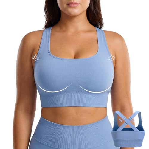 FITTIN Supportive Sports Bra for Women: Adjustable Straps 60% More Lift