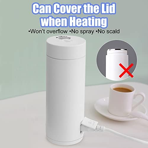 230V Portable Electric Kettle - 5 Minutes Fast Boiling, 400ML Hot Water Boiler Bottle Safe Stainless Steel Electric Heated Cup Travel Kettle for Making Tea, Coffee, Baby Milk And Fast Food