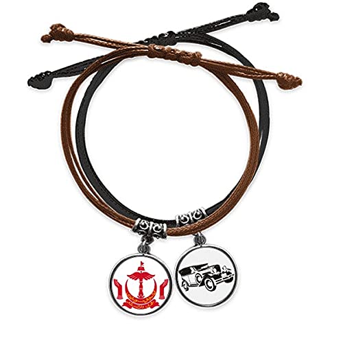 Bracelet national Brunei en cuir, le cadeau idéal pour voyageur