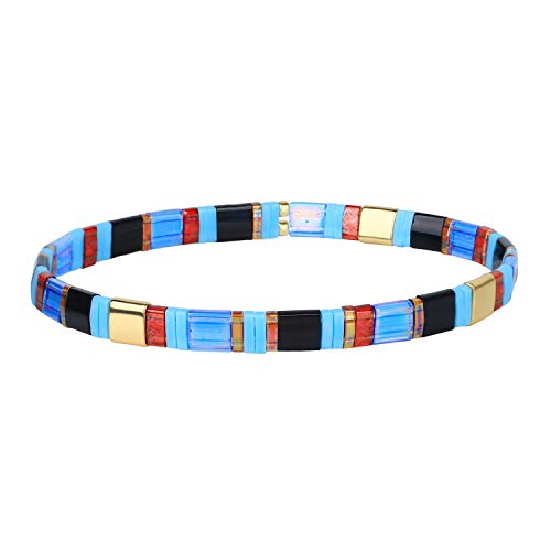 Image of KELITCH Women Tila Beads Stretch Bracelets Handmade Women Charm Strand Beaded Bracelets Summer Jewelry