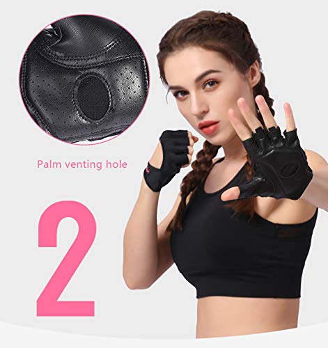 Anser 7150282 Woman Half Finger Girl Short Fingerless Gloves For Indoor Yoga Gym Fitness Body Building Training (Black, Sm) #TOP5
