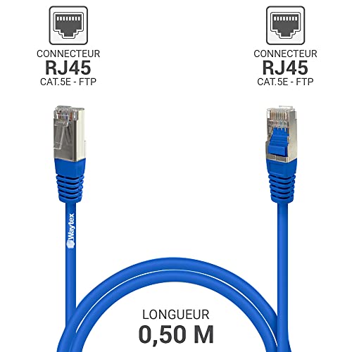 Waytex 3205 RJ45 FTP Shielded Network Patch Cable Category 5e 0.5 m blue - Image 2