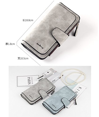 Manyip Lederen damesportemonnee tassen dames portemonnee damesportemonnee, portemonnee credit card etui portemonnee, RFID-diefstalbeveiliging. Kies het materiaal van de afscherming, E - Image 8