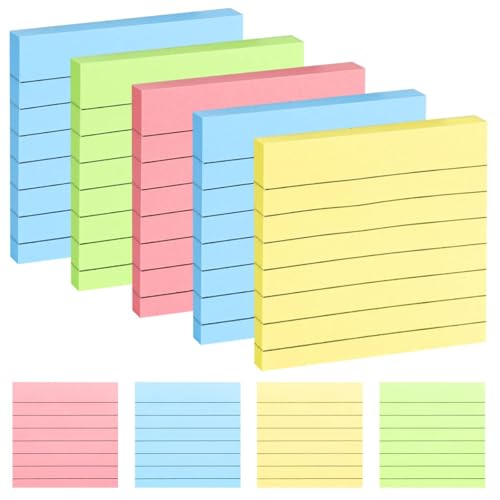 350 Sheets Lined Stick Notes 7.6x7.6cm Super Sticking Power Memo Pads