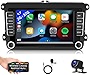 2+32G Android 11.0 Car Stereo with Apple Carplay(Wireless)/Android Auto for VW Jetta Seat Passat Tiguan CC Golf Skoda 7” Touchscreen Headunit GPS WiFi Bluetooth FM with Backup Camera for Volkswagen