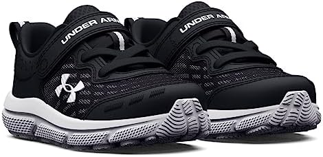 Under Armour Boy's Infant Assert 10 Alternate Closure Running Shoe, (001) Black/White/White, Toddler | Image 4