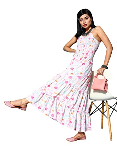 Image of ishin Women's Floral Smocked Midi Dress