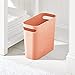 mDesign Plastic Small Trash Can, 1.5 Gallon/5.7-Liter Wastebasket, Narrow Garbage Bin with Handles for Bathroom, Laundry, Home Office - Holds Waste, Recycling, 10