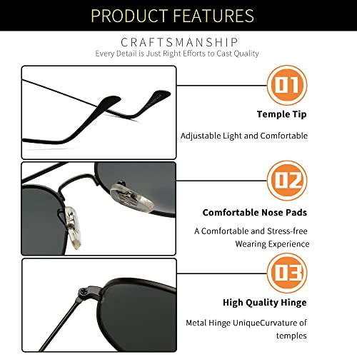 Image of grey jack Polarized Aviator Sunglasses lightweight Stylish Glasses for Men Women UV Protection S110102
