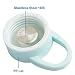 Justfwater Deporte Botella de Agua de Cristal con Funda de Silicona 420...