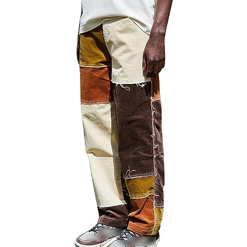 Pantalons jeans cargo homme avec poches pratiques et coupe large