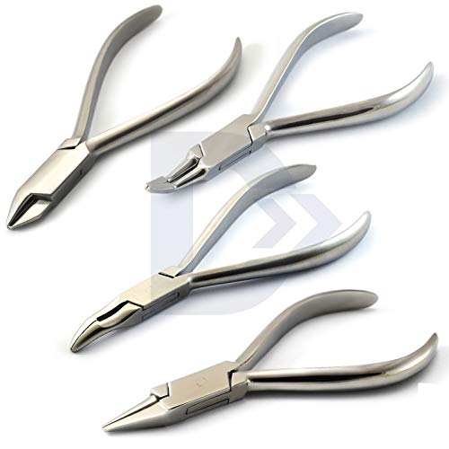 4 Pieces Set Dental Orthodontic Pliers Light Wire Bending Slim Weingart Utility Tooth Braces Archwire Bending Removal Tools