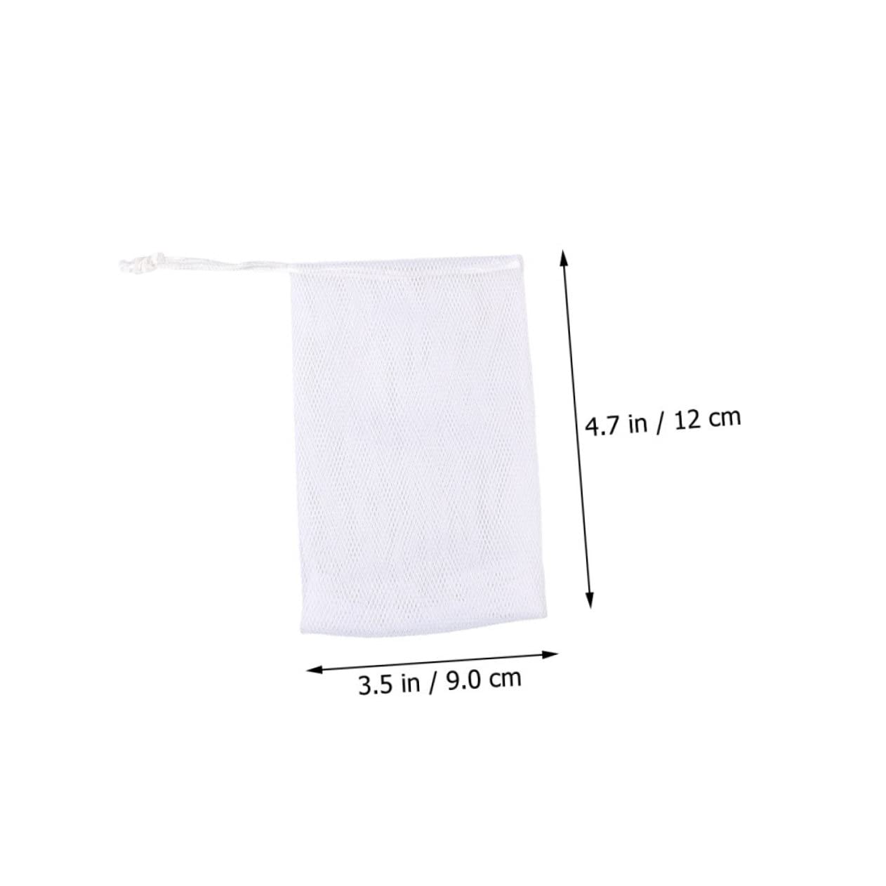 MERRYHAPY 100pcs Multi-purpose Foaming Net Soap Pouch Dual Exfoliating Cleansing Mesh Bags for Facial Use Quick Drying Drawstring Design
