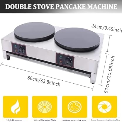 KJHYYPP Station Elektrische Crêpes-Herstellung, Pfannkuchen-Back-Grillmaschine, 2000 W, kommerzieller Antihaft-Crêpes-Maker mit Heizung mit einem – Bild 5