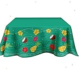 Luau Tablecloth - Plastic Jumbo Hawaiian Table Cover (108' x 54') - Ideal for Tropical Luau Tiki...