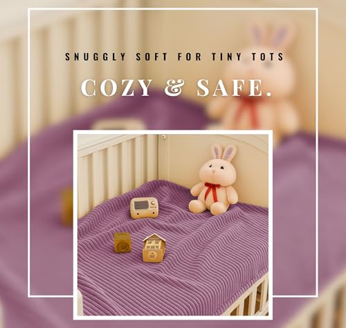 Image of VAS COLLECTIONS Ultra Soft Baby Blanket | Flannel + Sherpa | 2-Layer All-Season AC Sheet for Newborns (0-24 M) - Lavender