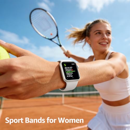 Image of 6 Pack Sport Bands Compatible with Apple Watch Band 38mm 40mm 41mm 42mm 44mm 45mm 49mm 46mm for Women Men,Silicone Waterproof Strap for iWatch Apple Watch Series 11 10 9 Ultra 8 7 6 5 4 3 2 1 SE