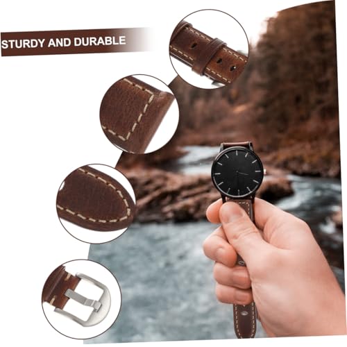 Bracelet de montre cuir lisse facile à installer et ajustable Mipcase