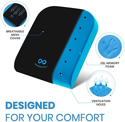 Everlasting Comfort Wheelchair Cushion - Gel Memory Foam Chair Cushion with Ventilation Holes for Cooling - Seat Cushion for Wheelchairs, Mobility Scooter, Office - Coccyx and Pressure Sore Support