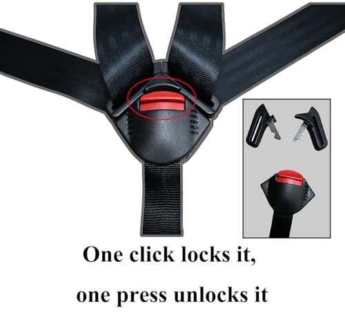 Image of Universal Baby Highchair Stroller Pushchair 5pt 5 Point Harness with Locking Buckle, Baby Seat Chest Harness Clip Buckle with Harness Straps Width 38mm /1.5in