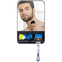 TAILI Shower Mirror Fogless for Shaving with Razor Holder Fog Free Suction Mirrors, Removable & Shatterproof Anti-Fog Shower Mirror, Bathroom Shower Accessories for Men & Women, Black