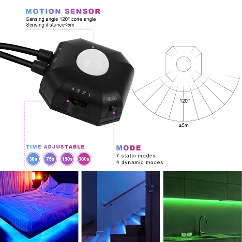 Luces LED RGB con Sensor para Debajo de la Cama 2 Sets 9.84ft miniatura 2