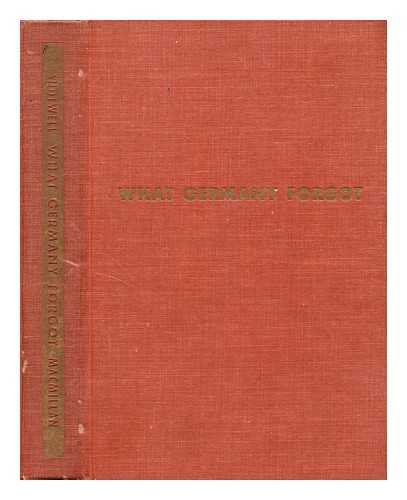 What Germany Forgot B0017XTGV8 Book Cover