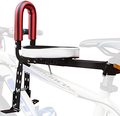 XIEEIX Child Bike Seat, Portable Retractable Foldable Front Mounted Kids Bike Seat, Suitable for Children 2~6 Years, Detachable Child Bike Seat Suitable for All Types of Bicycles (red)