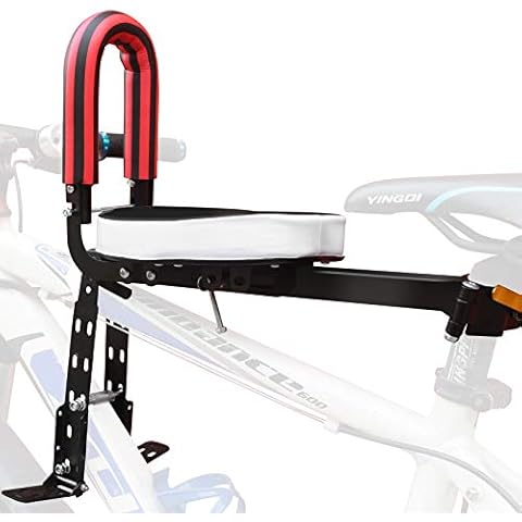 XIEEIX Child Bike Seat, Portable Retractable Foldable Front Mounted Kids Bike Seat, Suitable for Children 2~6 Years, Detachable Child Bike Seat Suitable for All Types of Bicycles (red) Cover