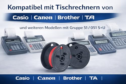 Farbbandfabrik Original Farbband Schwarz/rot für TA Triumph Adler 121 PD Plus als Doppelspule