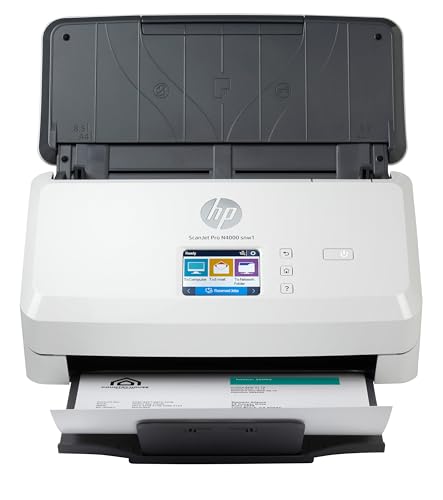 HP ScanJet Pro N4000 snw1, Scanner, Einzelblattzufuhr, 50-Blatt ADF, Ethernet, USB 3.0, Wi-Fi, bis zu 4.000 Seiten täglich, Kurzbefehle, Farbiger Touchscreen