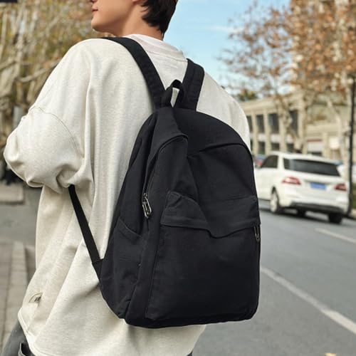 Mochila ligera de lona para evitar dolores de espalda en trayectos 7